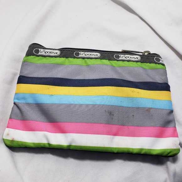 Lesportsac Bags A944 Lesportsac Stripe Nylon Cosmetic Makeup Bag